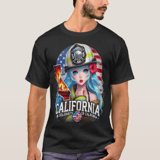 HERMOSA CHICA ANIME EN SOLIDARIDAD CON LOS ANGELES T SHIRT
