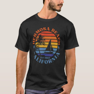 Hermosa Kalifornien Strand Båt Båttur Sommar Lov T Shirt