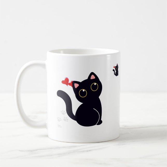 Hermosa taza, con imagen de delicado gatito. kaffemugg (Vänster)