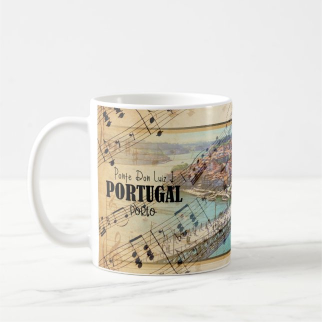 Hermosa vita del puente Don Luiz I Kaffemugg (Vänster)