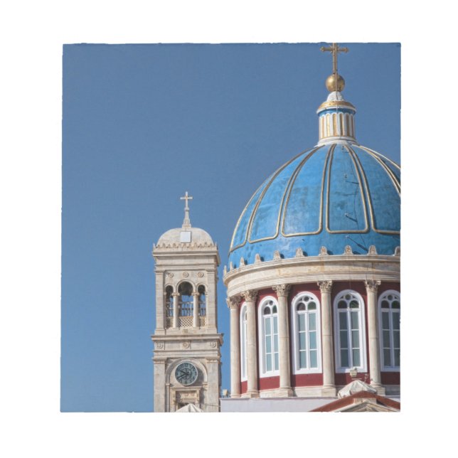 Hermoupolis, Syros Island, Grekland Blå domän av Anteckningsblock (Framsida)