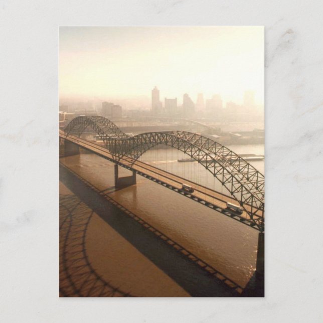 Hernando de Soto Bridge i Memphis Vykort (Framsida)