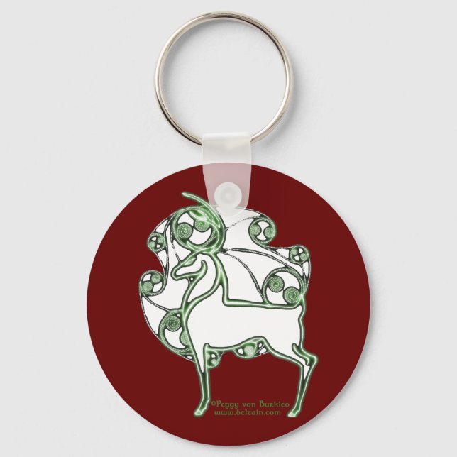 Herne Celtic Hjort Keychain, Burgundy Nyckelring (Framsida)