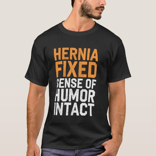 Hernia Fixed Humor intact Hernia Survivor T Shirt (Framsida)
