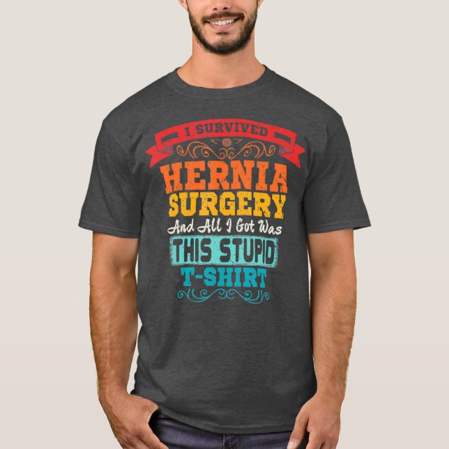 Hernia Kirurgi Retro Survivor Post Recovery T Shirt (Framsida)