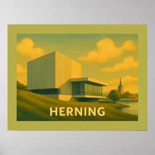 Herning Danmark Modern Konst Poster