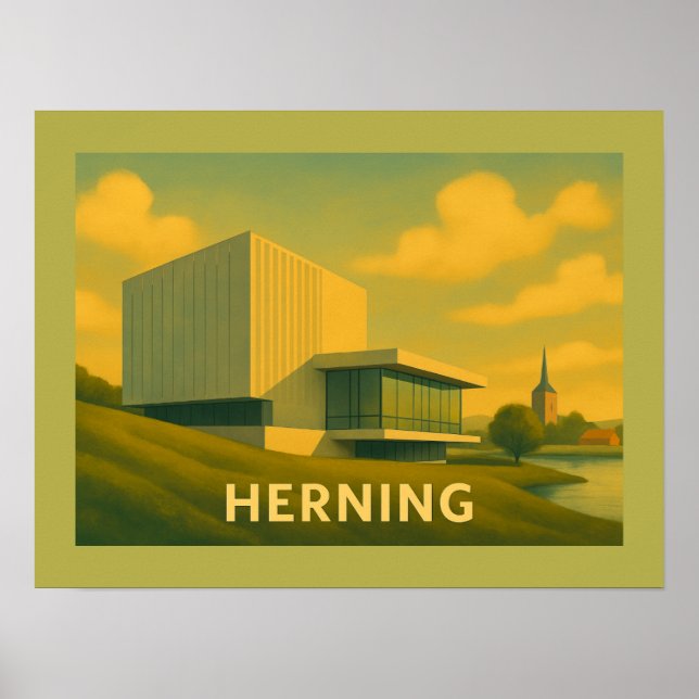 Herning Danmark Modern Konst Poster (Framsidan)