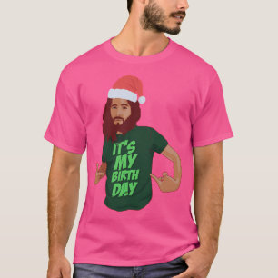 Hernyj Jesus Humor Jul Birthday Christian Cat T Shirt