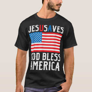 Hernyj Jesus Kristus Jesus Sparar USA Gud Bles T Shirt