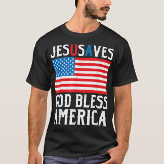 Hernyj Jesus Kristus Jesus Sparar USA Gud Bles T Shirt