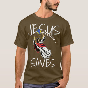 Hernyj Jesus Saves Volleyball Gift Skriv ut volley T Shirt