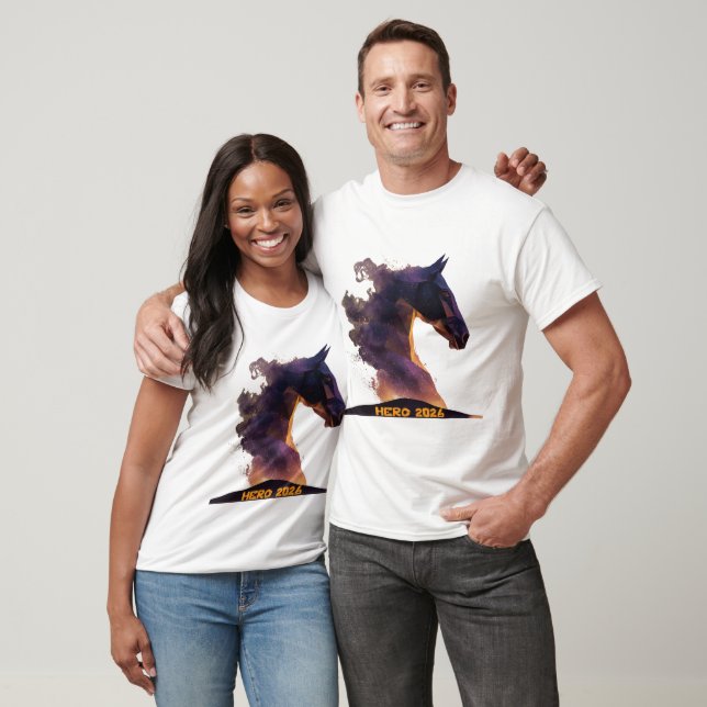 HERO 2026 Kosmisk Geometrisk Häst Grafisk T-shirt (Unisex)