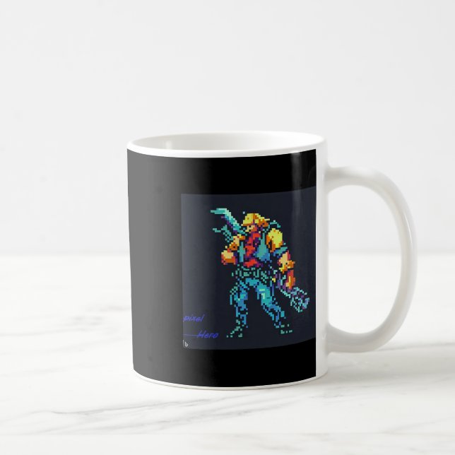 Hero (90:s Retro Video Game Pixel Stil Art) Kaffemugg (Höger)