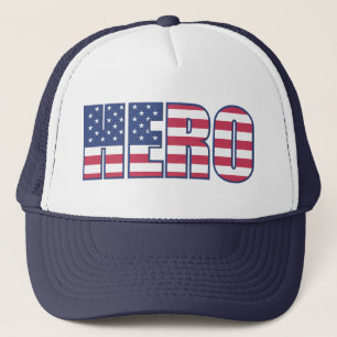 HERO American Flagga Patriotic Rött vitt blått Keps