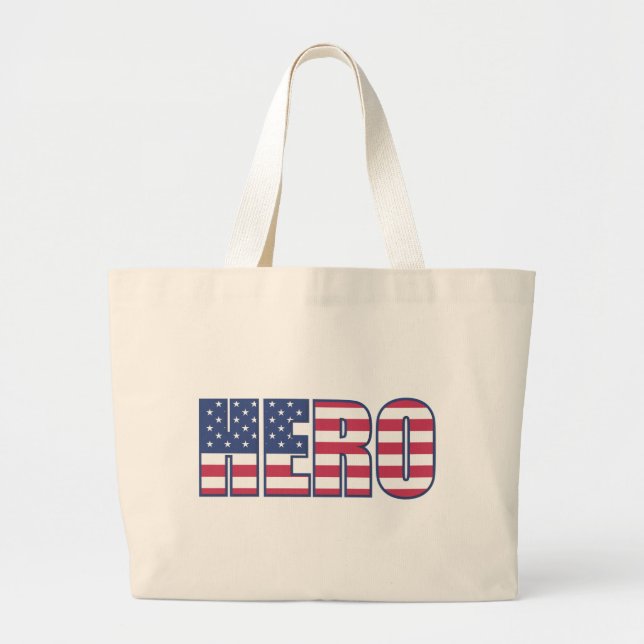 Hero American Flagga Stars Rand Rött vitt blått Jumbo Tygkasse (Framsidan)