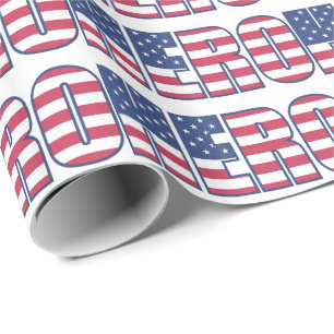 Hero American Flagga Stars Rand Rött vitt blått Presentpapper