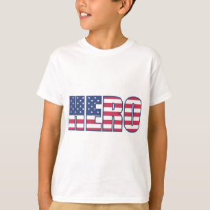 Hero American Flagga Stars Rand Rött vitt blått T-shirt