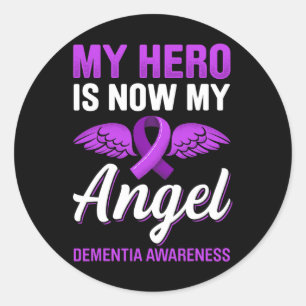 Hero är nu min ängel Dementia Awareness Alzheimerh Runt Klistermärke