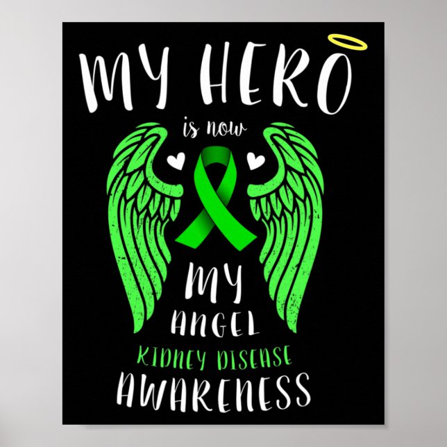 Hero är nu min ängel - påminnelse om njursjukdom poster (Framsidan)