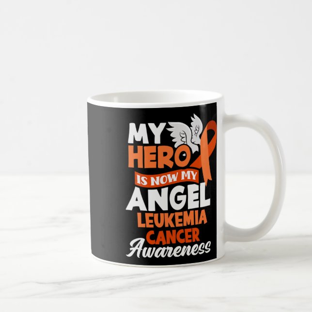 Hero är nu min ängel som stöder Leukemi Cancer Med Kaffemugg (Höger)