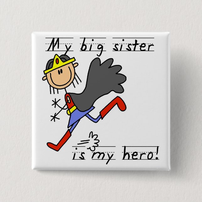 Hero Big Sister Tshirts och Gifts Knapp (Framsida)