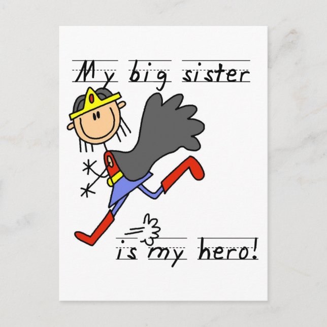 Hero Big Sister Tshirts och Gifts Vykort (Framsida)