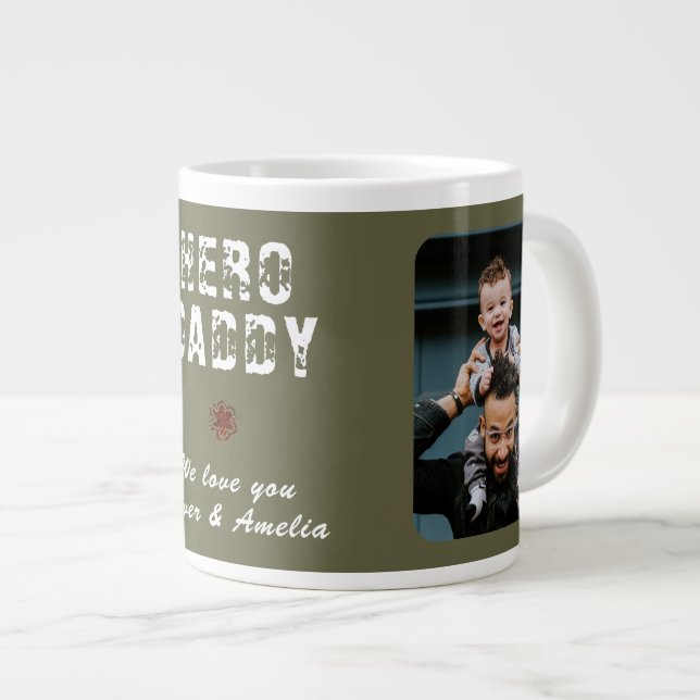 Hero Daddy Fars Dag 2 Foto Collage Jumbo Mugg (Framsida höger)
