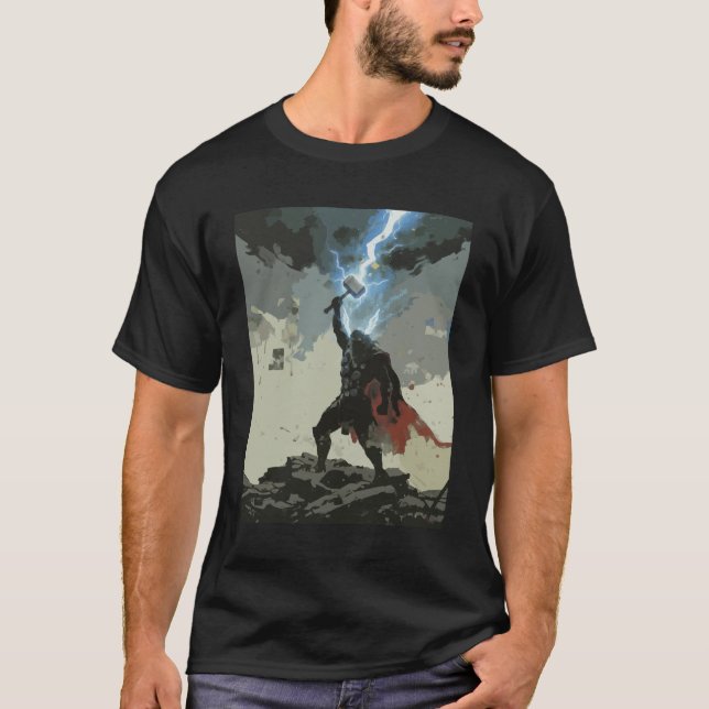 Hero - God of thunder Norse myth T Shirt (Framsida)