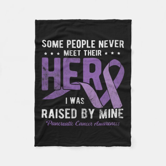 Hero I togs upp av min pankreascancer Awaren Fleecefilt (Framsidan)