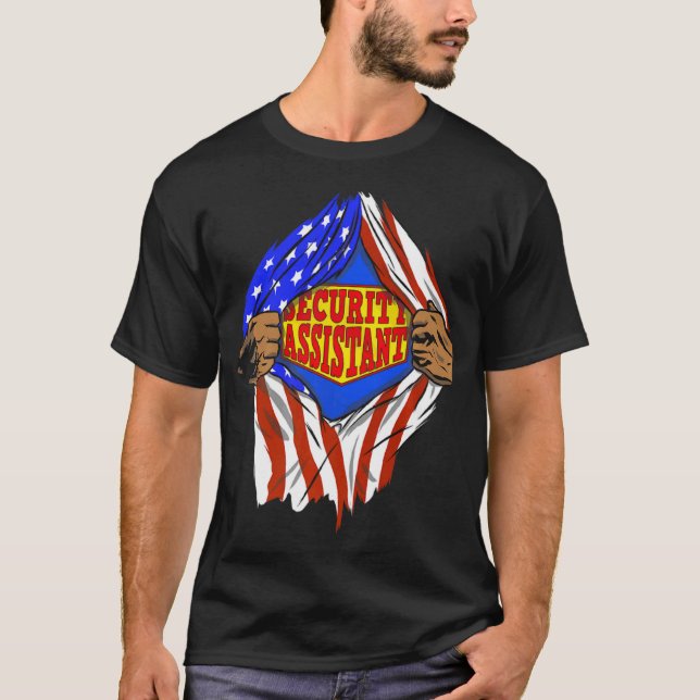 Hero-jobb för säkerhetsassistenten för toppen t shirt (Framsida)