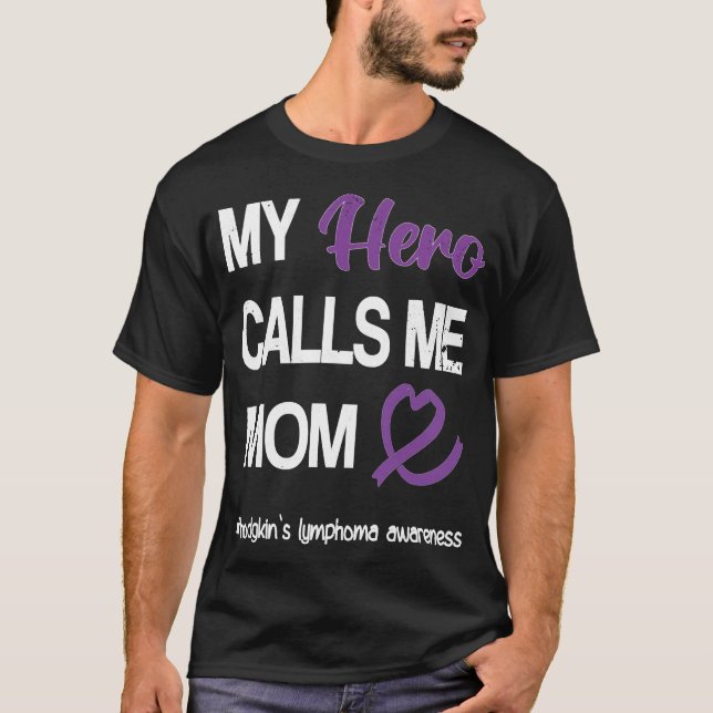 Hero kallar mig Mamma Hodgkins lymphoma Warrior Pu T Shirt (Framsida)