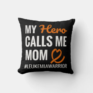Hero kallar mig Mamma Leukemia Warrior Leukemia Aw Kudde