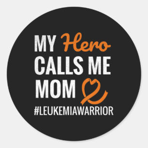 Hero kallar mig Mamma Leukemia Warrior Leukemia Aw Runt Klistermärke