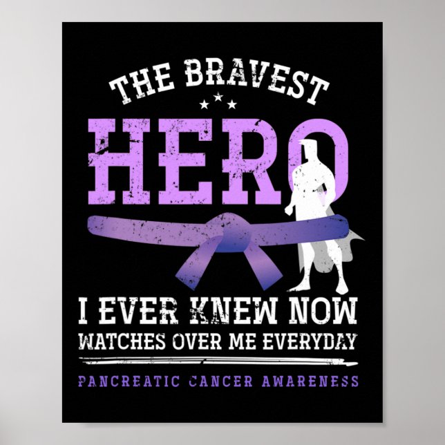Hero Modig Cancer Warrior Gift Pancreatic Cancer A Poster (Framsidan)