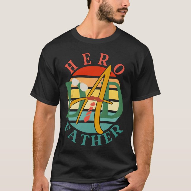 Hero Pappa Far retro T Shirt (Framsida)