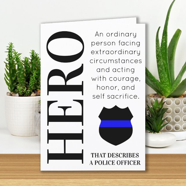 Hero Personlig Thin Blue Line Polischef Tack Kort (Skapare uppladdad)