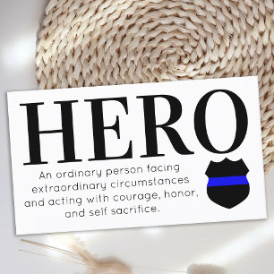 Hero Polischef Thin Blue Line Tack Visitkort