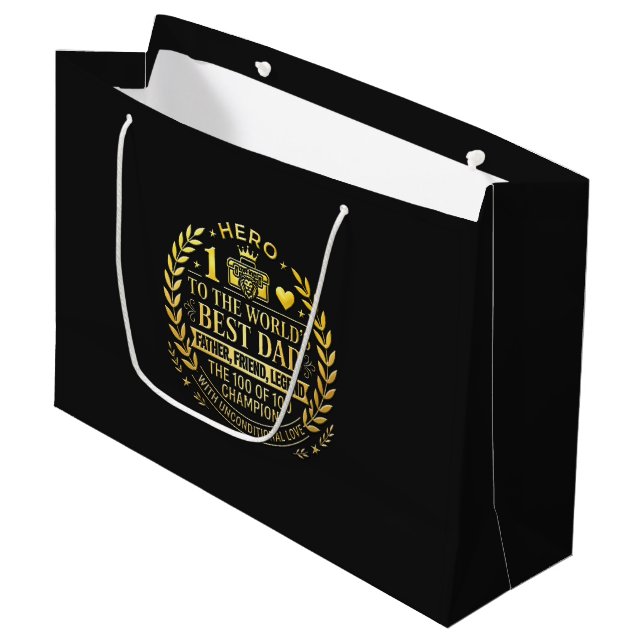 Hero to the World's Best Dad / Bolsa de regalo (Framsidan Vinklad)