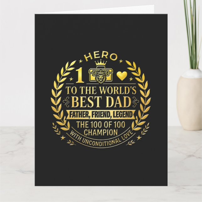 Hero to the World's Best Dad / Tarjeta  Kort (Framsida)