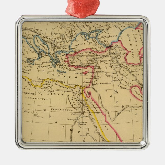 Herodotus geografi julgransprydnad metall (Framsidan)