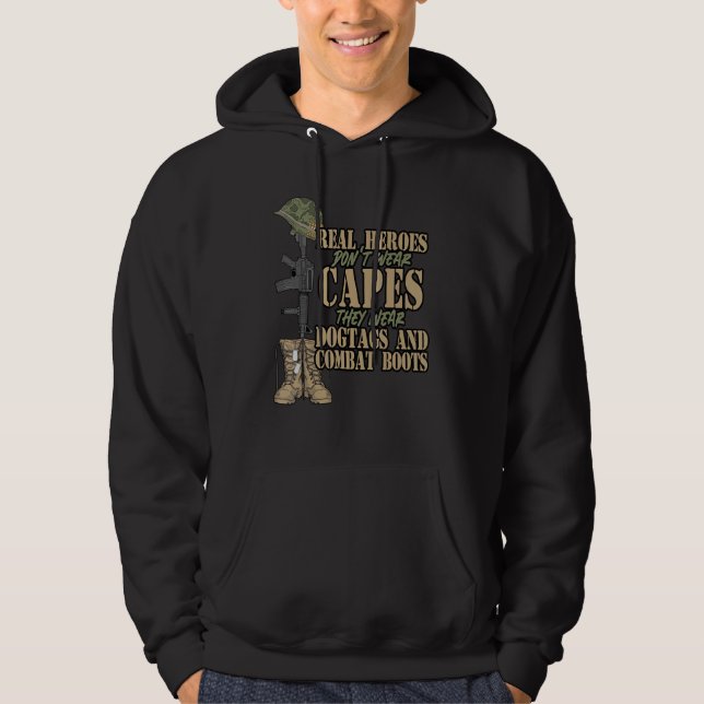 Heroes Bäror inte kapslar de Bäror Hund Märkre Com Hoodie (Framsida)