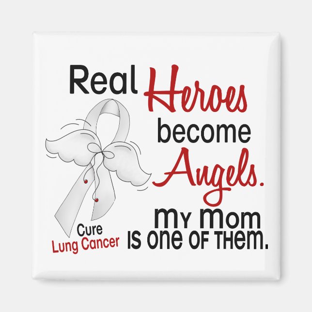 Heroes Become Änglar Mamma Lung Cancer Magnet (Framsidan)