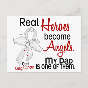 Heroes Become Änglar Pappa Lung Cancer Vykort