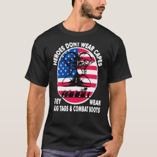 Heroes Don Bära Kapslar De Bäror Hundbrickor milit T Shirt