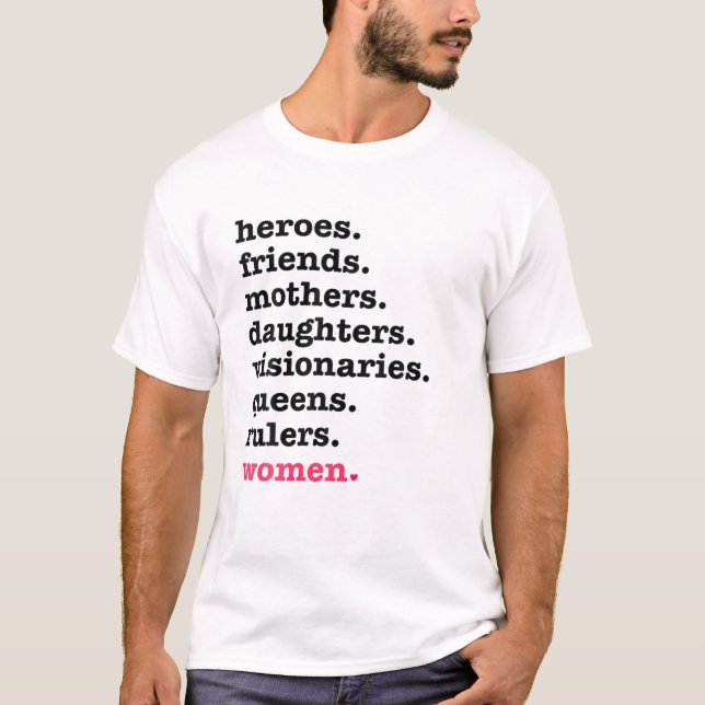 Heroes Friends Mor Daughters Women Day T Shirt (Framsida)