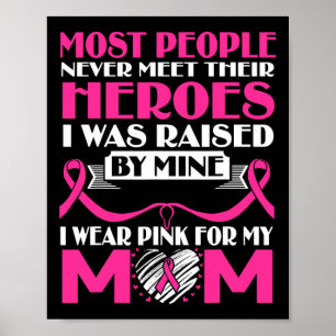 Heroes I Bära Rosa för bröstcancer i Mamma Poster