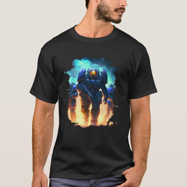 Heroes in space Marines 2 i fantastisk T Shirt (Framsida)
