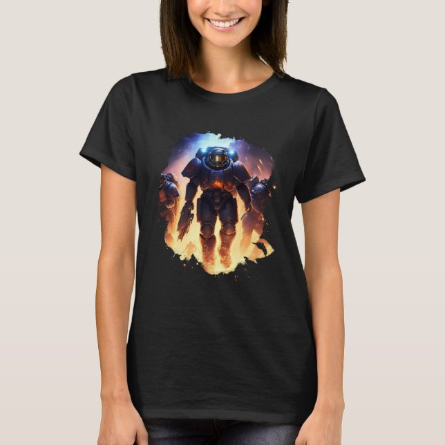 Heroes in space the amazing Space Marines T Shirt (Framsida)