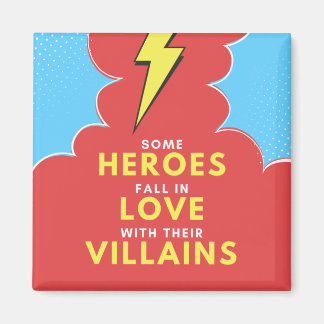 Heroes Kärlek Villains - Lightning Square Magnet