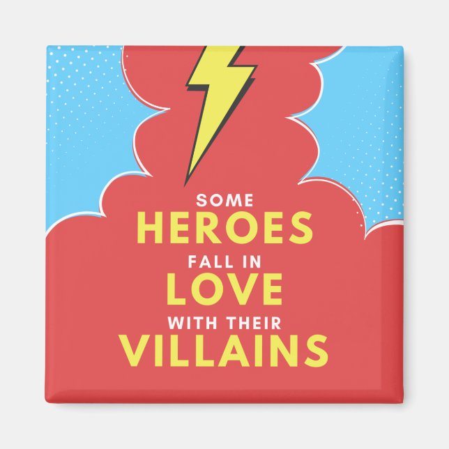 Heroes Kärlek Villains - Lightning Square Magnet (Framsidan)